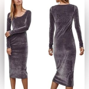 Wilfred Free Anouk Velvet Dress Silver